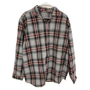 Men's Carhartt Original Fit Heavyweight Flannel Plaid Long Sleeve Gray Red Sz XL
